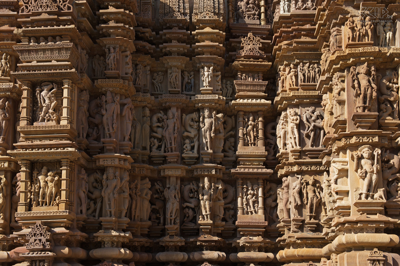 Khajuraho - Kandariya-Mahadev temple The beautiful and numerous sculptures of the temples of Khajuraho are a celebration of life in all its facets. Stefan Cruysberghs